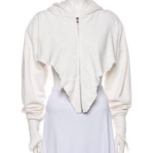 SAMI MIRO VINTAGE White Cropped Hoodie